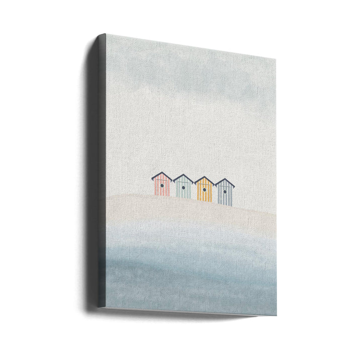 Beach Cabins - Stretched Canvas, Poster or Fine Art Print I Heart Wall Art