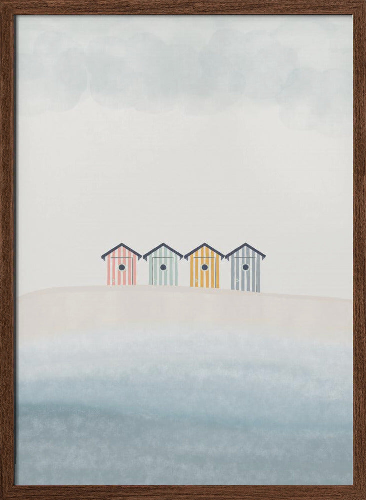 Beach Cabins - Stretched Canvas, Poster or Fine Art Print I Heart Wall Art