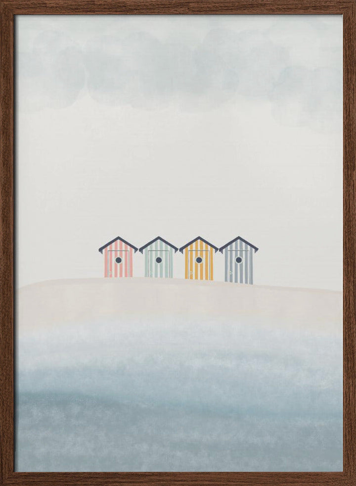 Beach Cabins - Stretched Canvas, Poster or Fine Art Print I Heart Wall Art