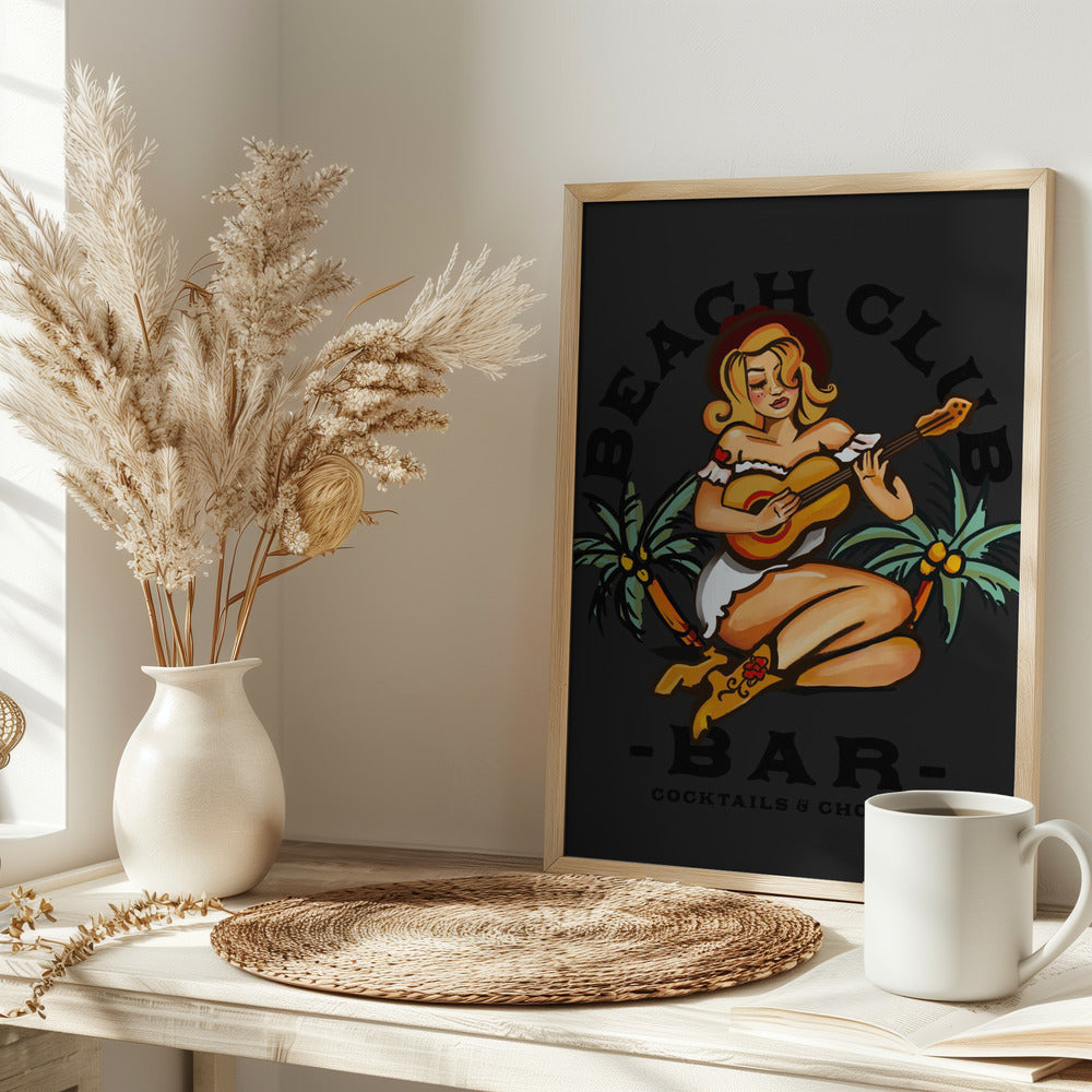Beach Club.png - Stretched Canvas, Poster or Fine Art Print I Heart Wall Art