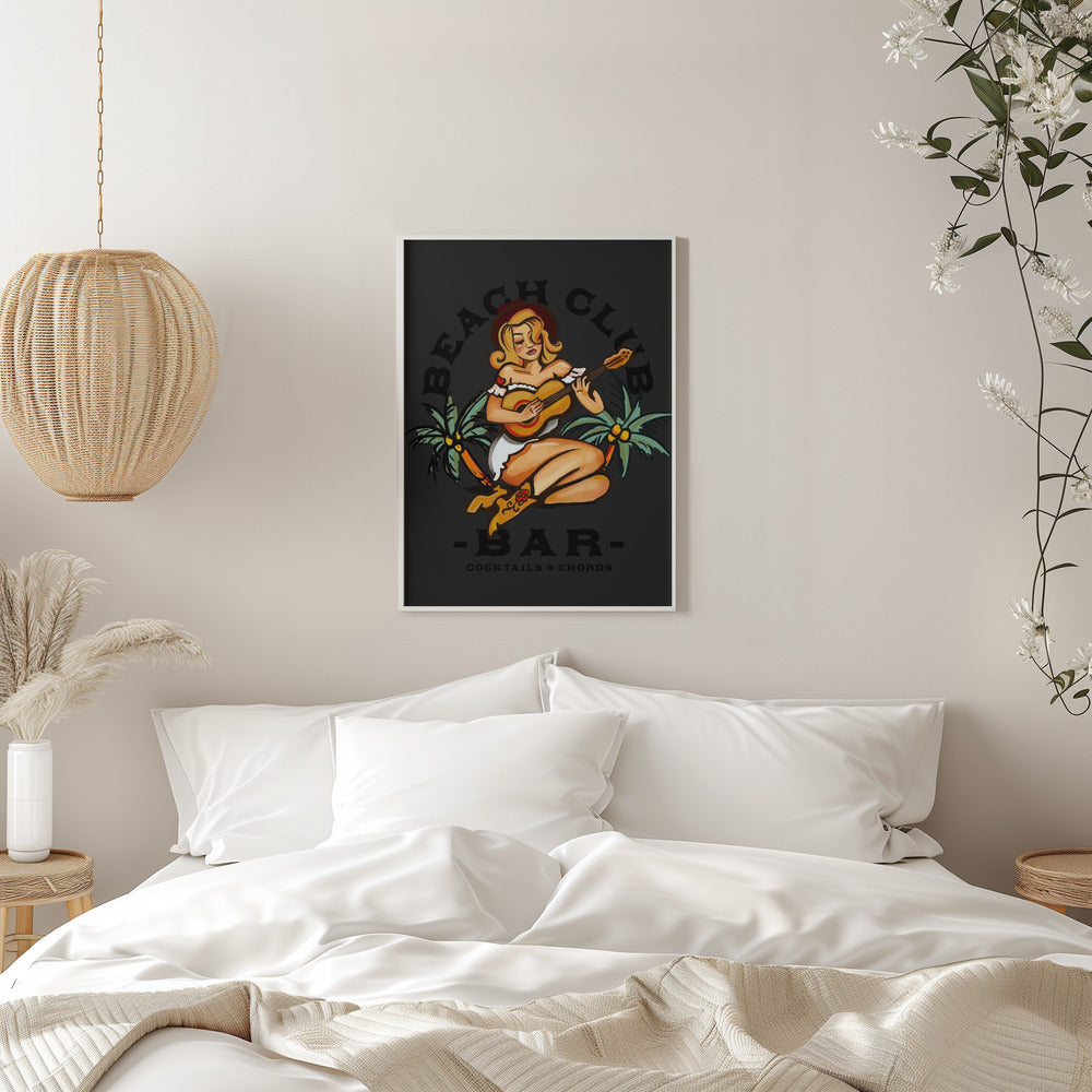Beach Club.png - Stretched Canvas, Poster or Fine Art Print I Heart Wall Art