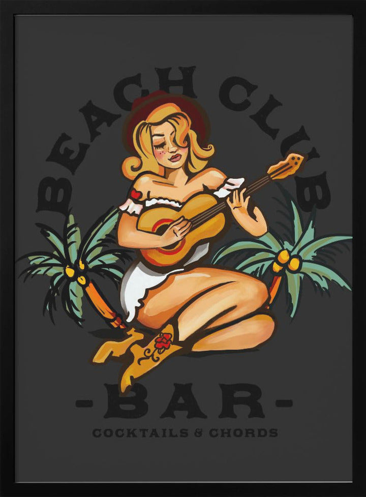 Beach Club.png - Stretched Canvas, Poster or Fine Art Print I Heart Wall Art