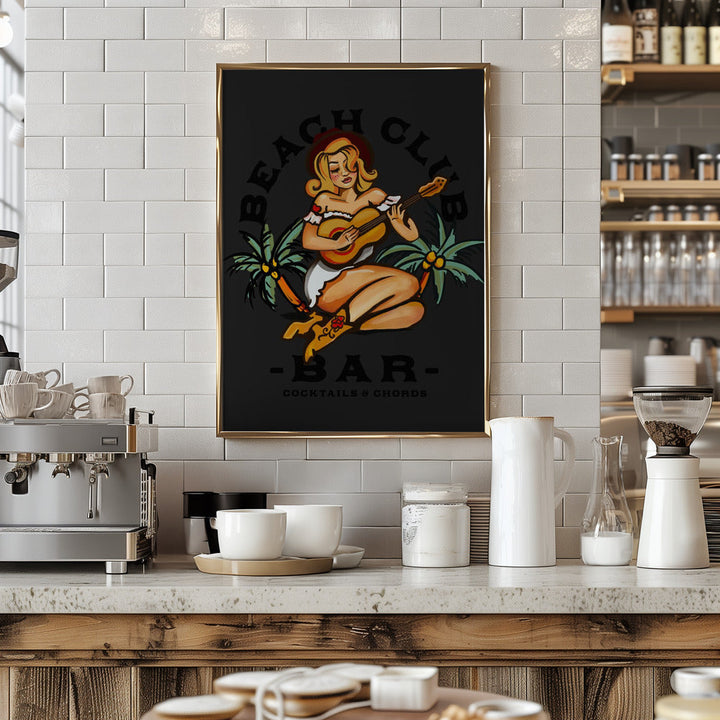 Beach Club.png - Stretched Canvas, Poster or Fine Art Print I Heart Wall Art