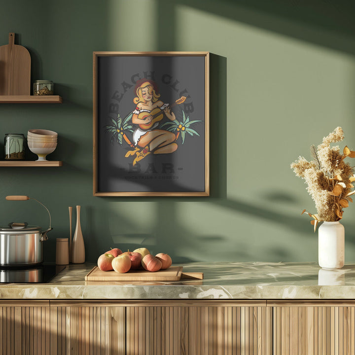 Beach Club.png - Stretched Canvas, Poster or Fine Art Print I Heart Wall Art