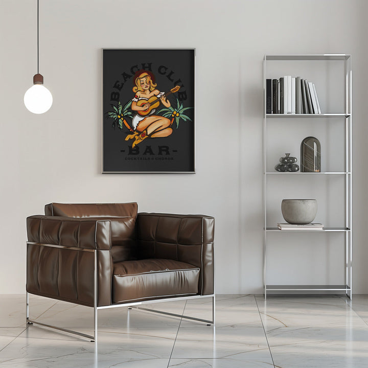 Beach Club.png - Stretched Canvas, Poster or Fine Art Print I Heart Wall Art