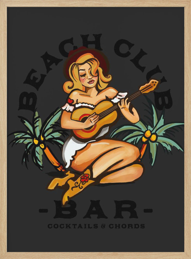 Beach Club.png - Stretched Canvas, Poster or Fine Art Print I Heart Wall Art