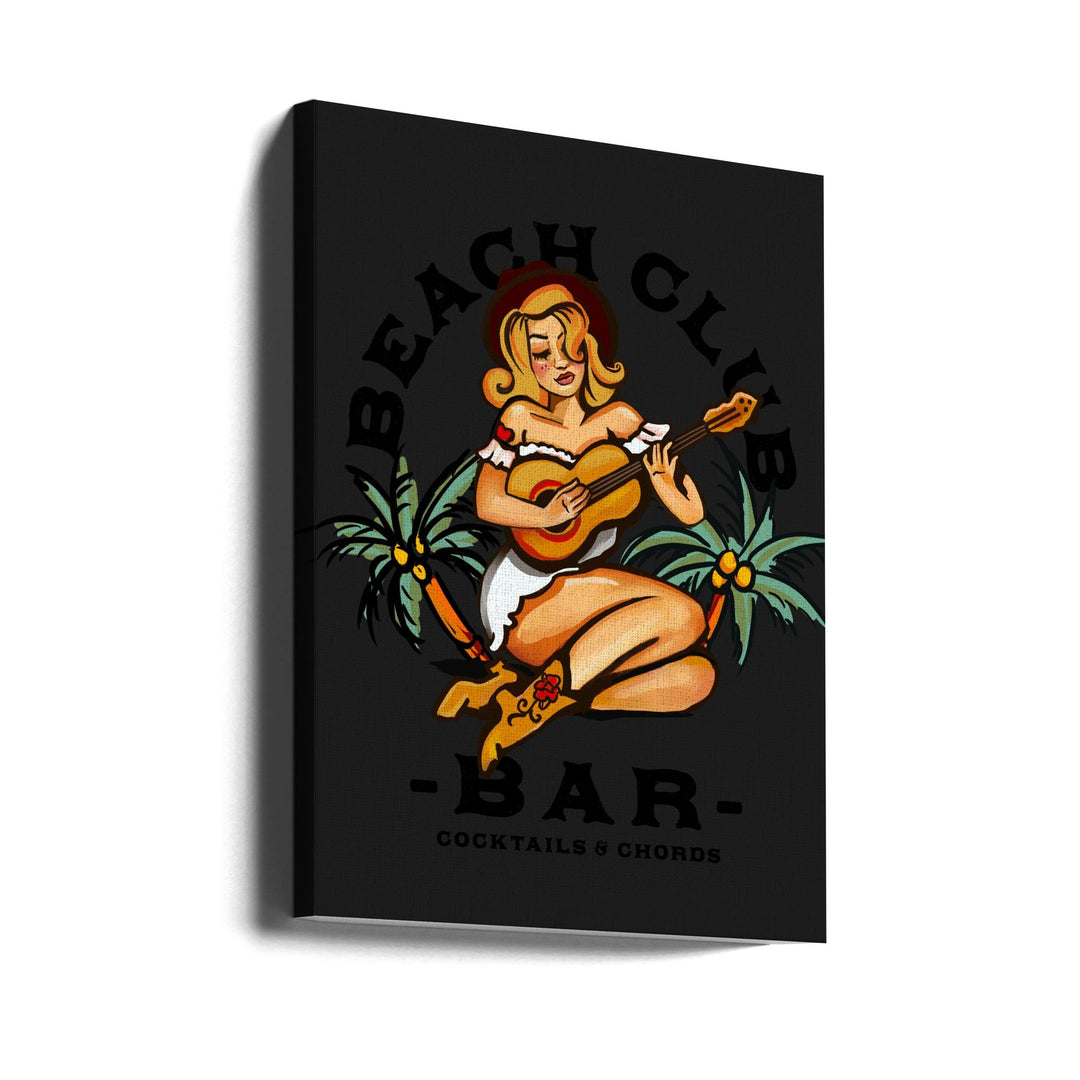 Beach Club.png - Stretched Canvas, Poster or Fine Art Print I Heart Wall Art