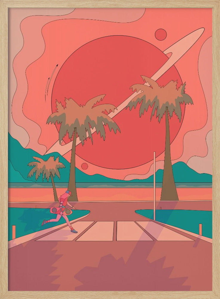 Beach crosswalk - Stretched Canvas, Poster or Fine Art Print I Heart Wall Art