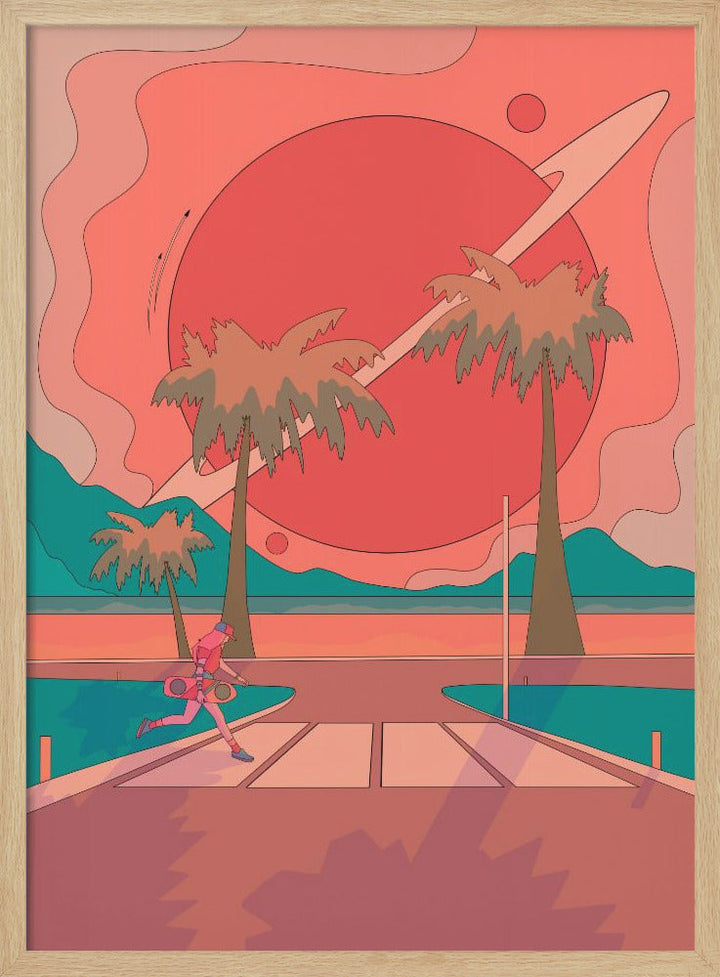 Beach crosswalk - Stretched Canvas, Poster or Fine Art Print I Heart Wall Art