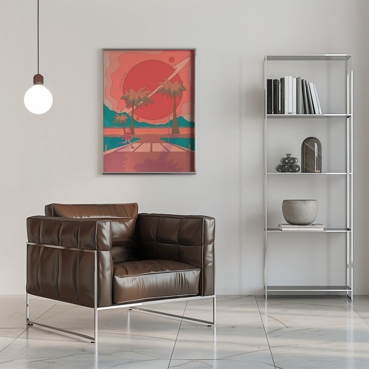 Beach crosswalk - Stretched Canvas, Poster or Fine Art Print I Heart Wall Art