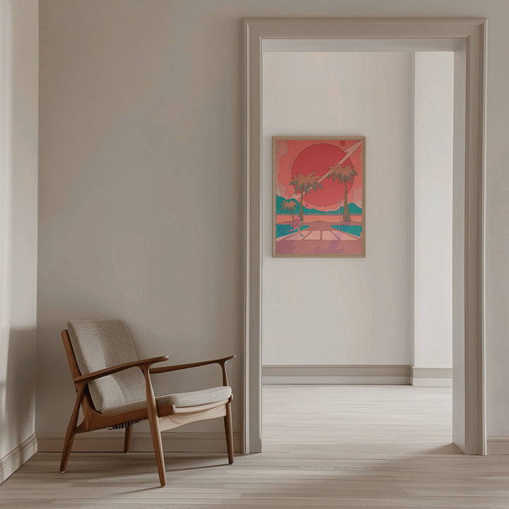 Beach crosswalk - Stretched Canvas, Poster or Fine Art Print I Heart Wall Art