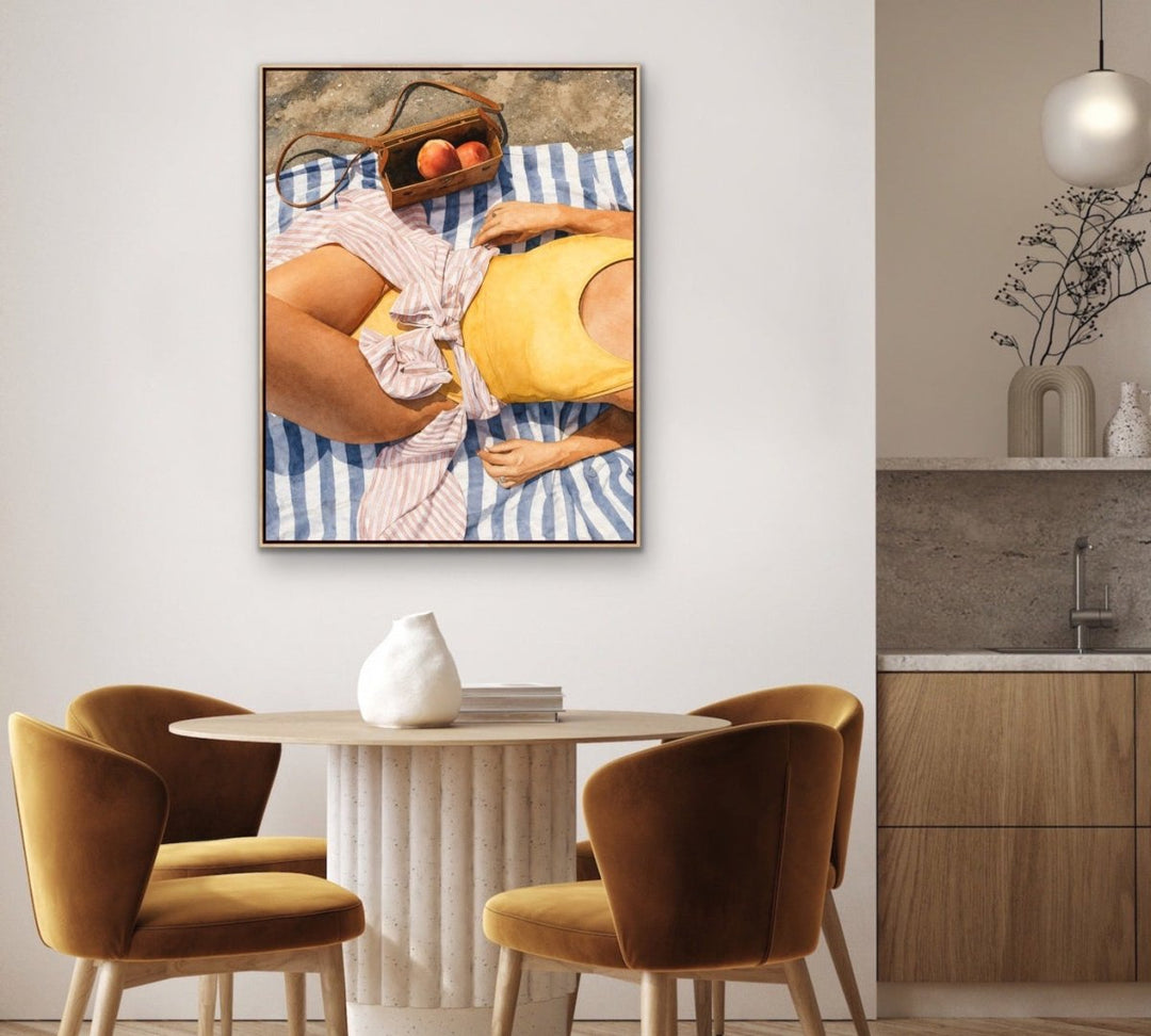 Beach Peach - Stretched Canvas Print or Framed Fine Art Print - I Heart Wall Art - Poster Print, Canvas Print or Framed Art Print