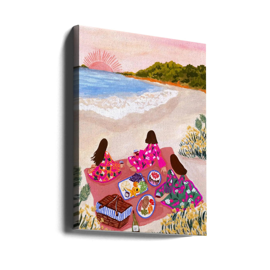 Beach Picnic - Stretched Canvas, Poster or Fine Art Print I Heart Wall Art