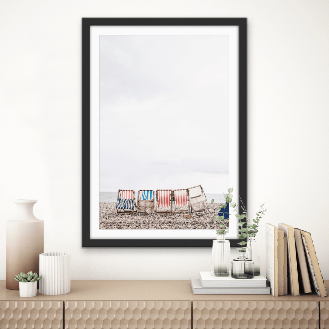 Beach Umbrellas - Coastal Photographic Art / Stretched Canvas Print - I Heart Wall Art - Poster Print, Canvas Print or Framed Art Print