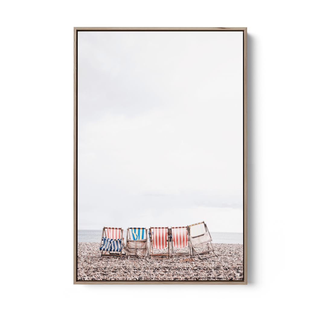 Beach Umbrellas - Coastal Photographic Art / Stretched Canvas Print - I Heart Wall Art - Poster Print, Canvas Print or Framed Art Print