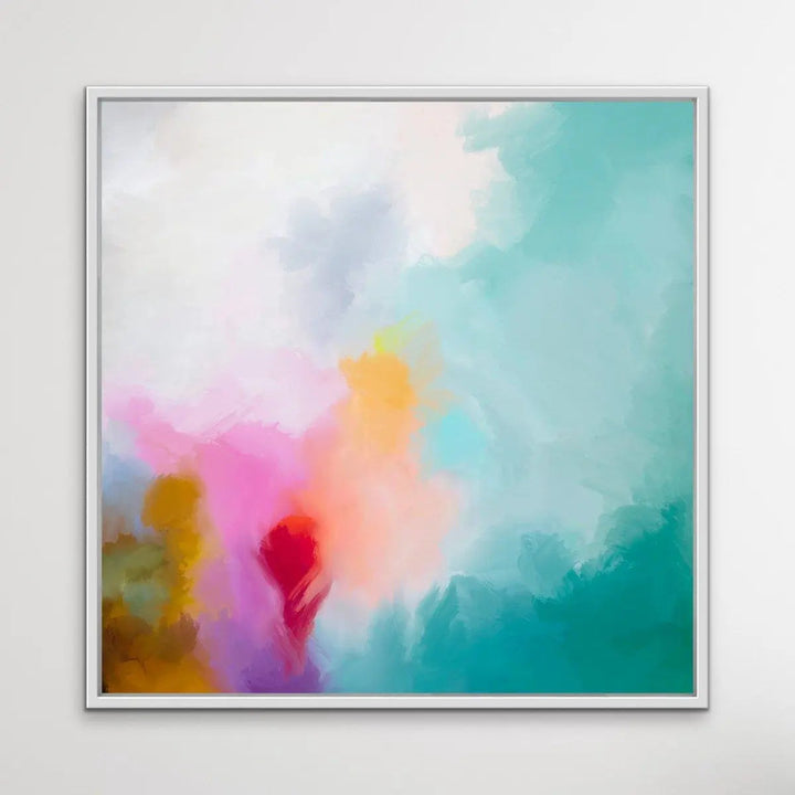 Beacon - Original Pink and Blue Abstract Canvas Wall Art Print - I Heart Wall Art - Poster Print, Canvas Print or Framed Art Print
