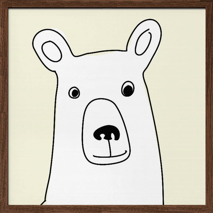Bear In a Yellow Square - Square Stretched Canvas, Poster or Fine Art Print I Heart Wall Art