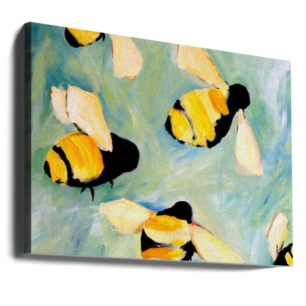 Bees - Stretched Canvas, Poster or Fine Art Print - I Heart Wall Art - Poster Print, Canvas Print or Framed Art Print