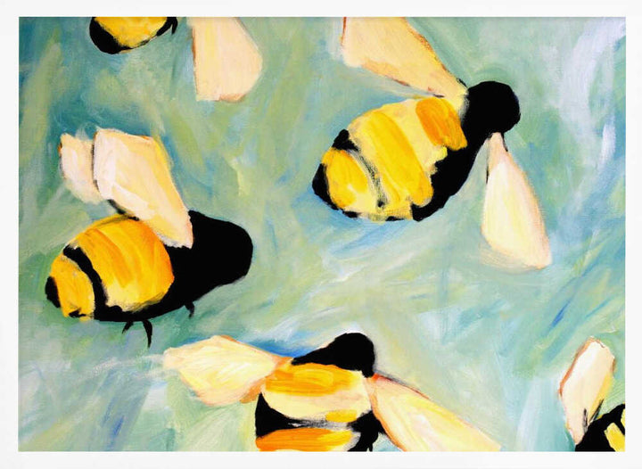 Bees - Stretched Canvas, Poster or Fine Art Print - I Heart Wall Art - Poster Print, Canvas Print or Framed Art Print