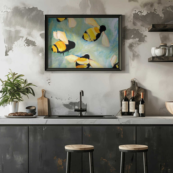 Bees - Stretched Canvas, Poster or Fine Art Print - I Heart Wall Art - Poster Print, Canvas Print or Framed Art Print