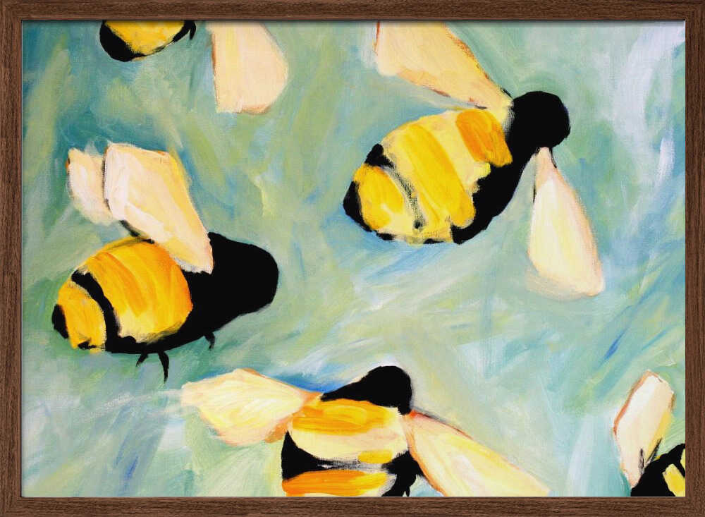 Bees - Stretched Canvas, Poster or Fine Art Print - I Heart Wall Art - Poster Print, Canvas Print or Framed Art Print