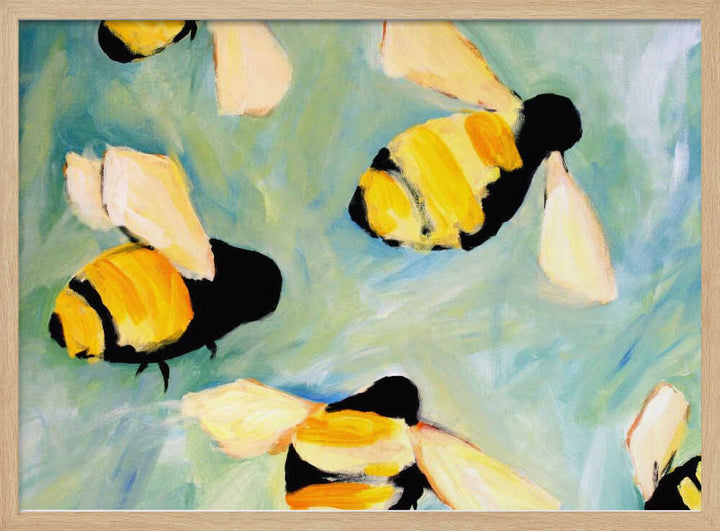 Bees - Stretched Canvas, Poster or Fine Art Print - I Heart Wall Art - Poster Print, Canvas Print or Framed Art Print