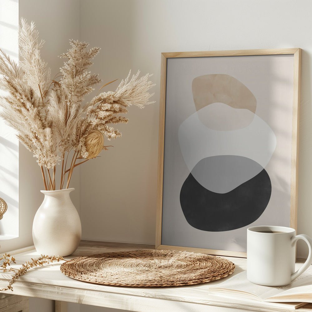 Beige Boho Shapes - Stretched Canvas, Poster or Fine Art Print - I Heart Wall Art - Poster Print, Canvas Print or Framed Art Print