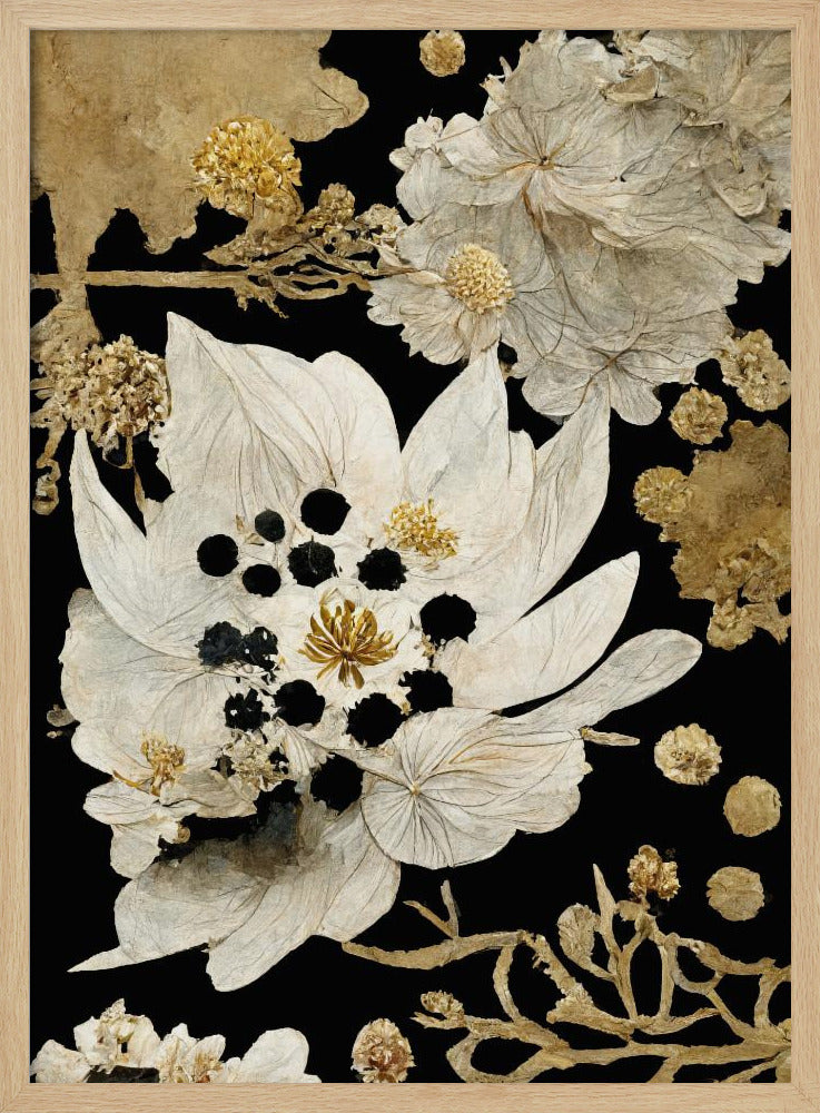 Beige Dry Flowers - Stretched Canvas, Poster or Fine Art Print I Heart Wall Art