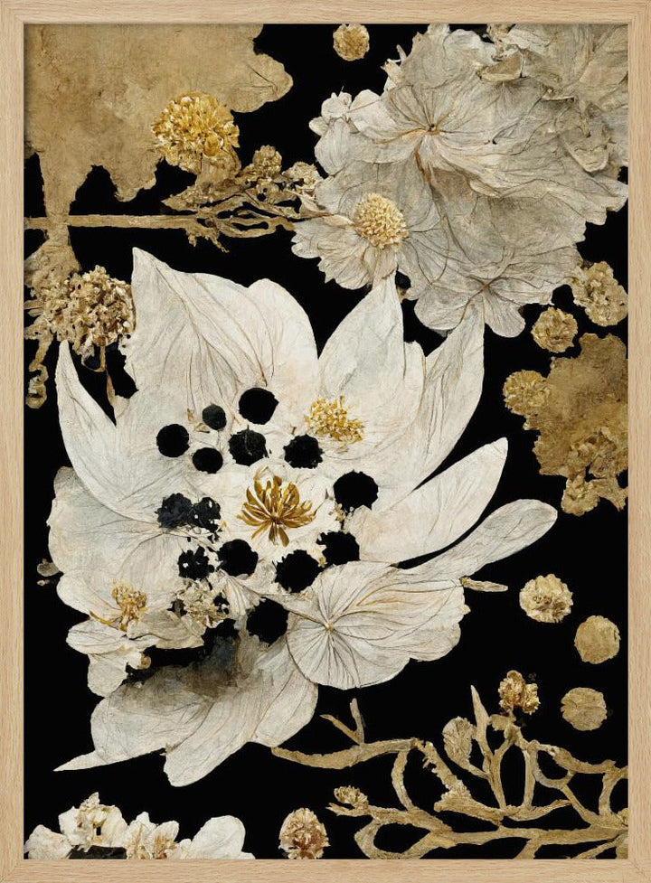 Beige Dry Flowers - Stretched Canvas, Poster or Fine Art Print I Heart Wall Art