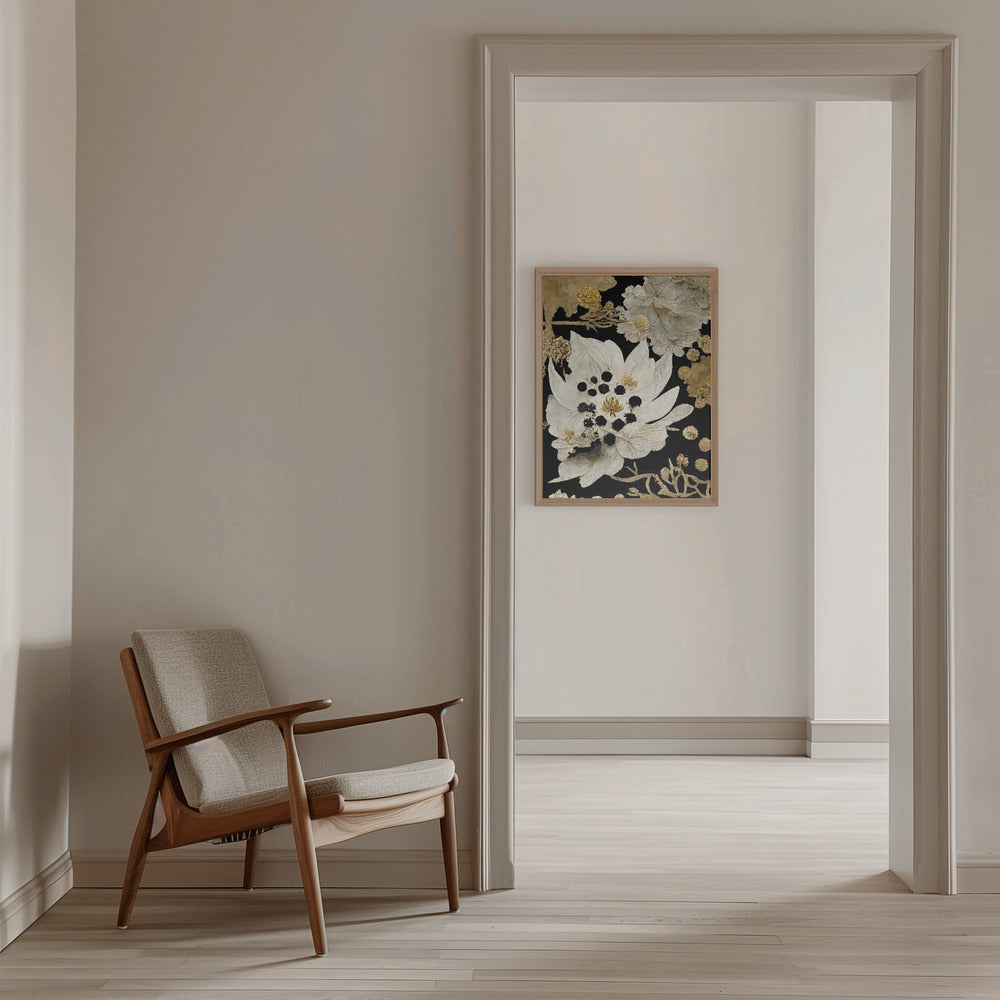 Beige Dry Flowers - Stretched Canvas, Poster or Fine Art Print I Heart Wall Art