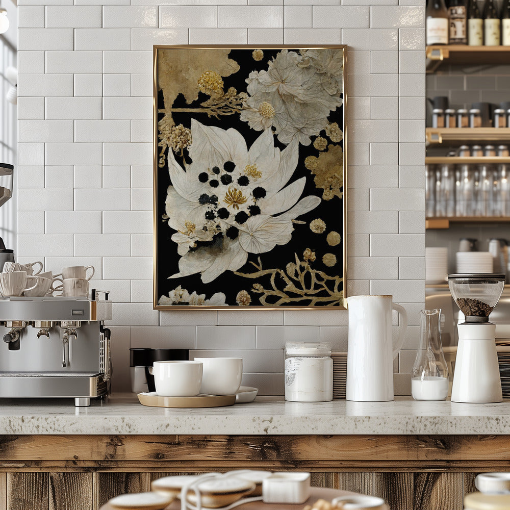 Beige Dry Flowers - Stretched Canvas, Poster or Fine Art Print I Heart Wall Art