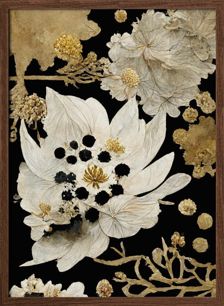 Beige Dry Flowers - Stretched Canvas, Poster or Fine Art Print I Heart Wall Art