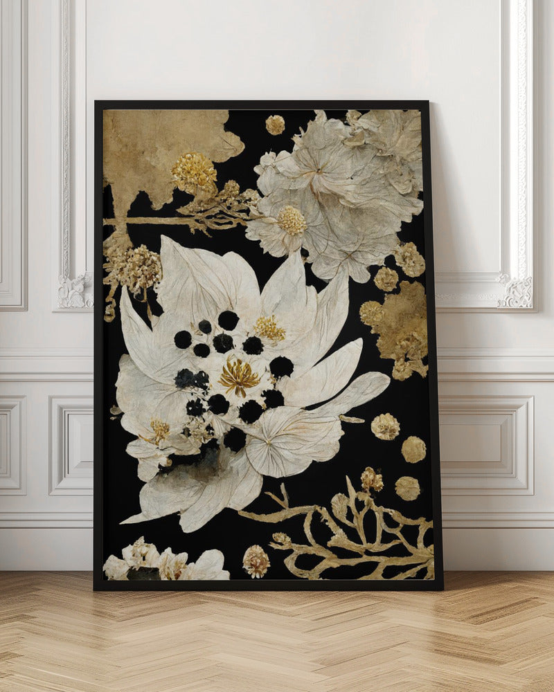 Beige Dry Flowers - Stretched Canvas, Poster or Fine Art Print I Heart Wall Art