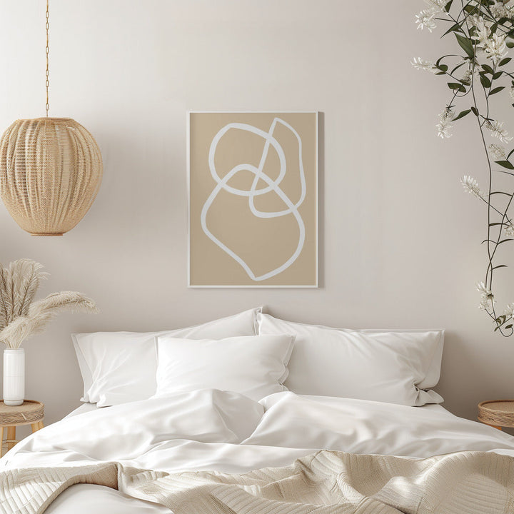 Beige Lines 03 - Stretched Canvas, Poster or Fine Art Print I Heart Wall Art