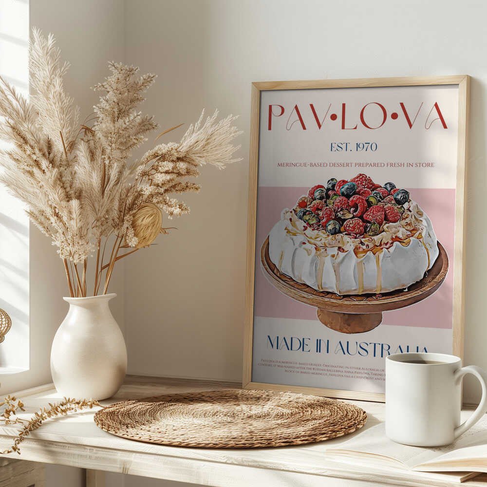 Berry Pavlova Delight - Stretched Canvas, Poster or Fine Art Print - I Heart Wall Art - Poster Print, Canvas Print or Framed Art Print
