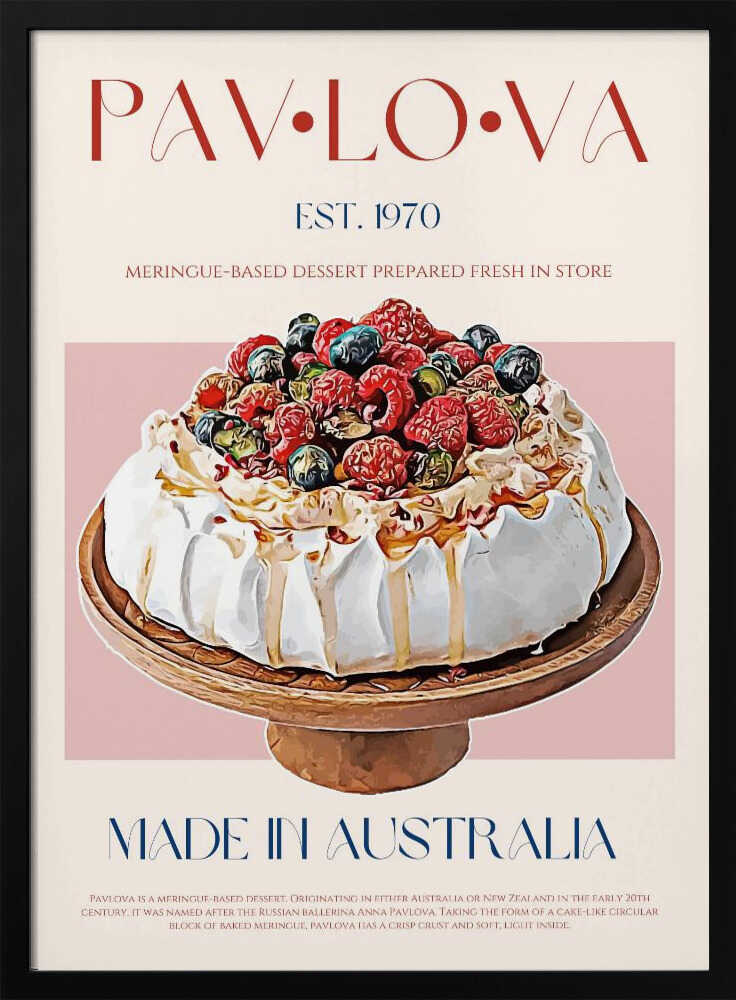Berry Pavlova Delight - Stretched Canvas, Poster or Fine Art Print - I Heart Wall Art - Poster Print, Canvas Print or Framed Art Print