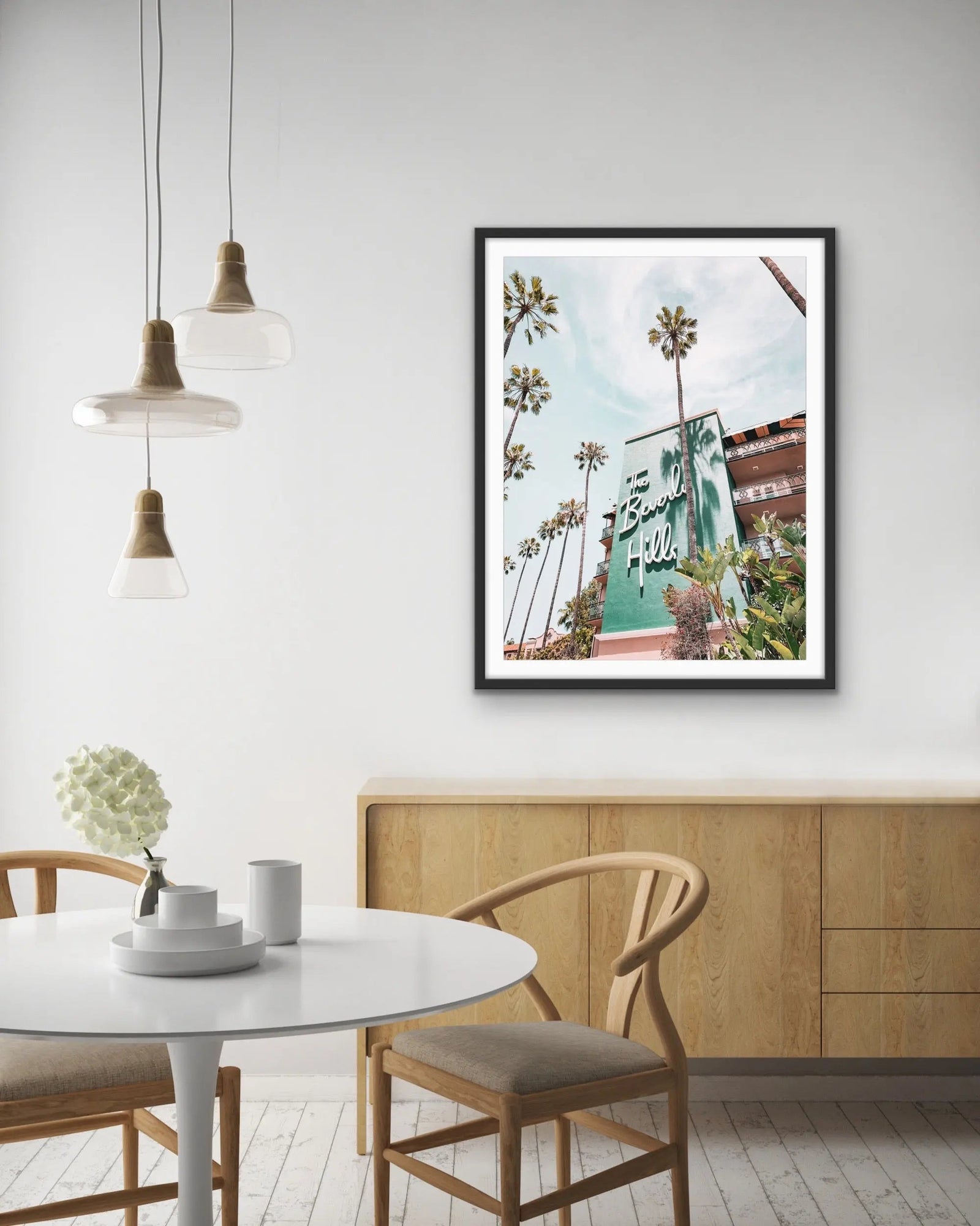 Beverly Hills Hotel - Vintage Retro Mid Century Modern - Stretched Canvas Print or Framed Fine Art Print - Artwork I Heart Wall Art Australia 