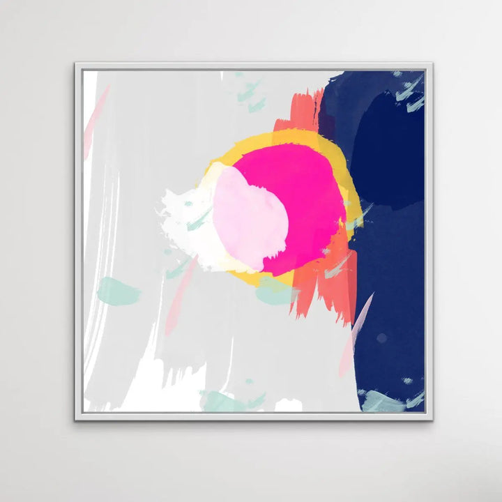 Beyond - Pink and Blue Abstract Stretched Canvas Print - I Heart Wall Art - Poster Print, Canvas Print or Framed Art Print