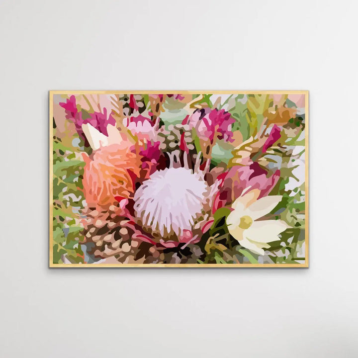 Big Bouquet- Australian Native Flower Original Artwork Canvas or Art Print - I Heart Wall Art - Poster Print, Canvas Print or Framed Art Print