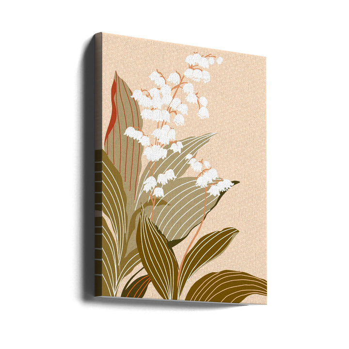 Big flowers Lily of the valley peach - Stretched Canvas, Poster or Fine Art Print I Heart Wall Art