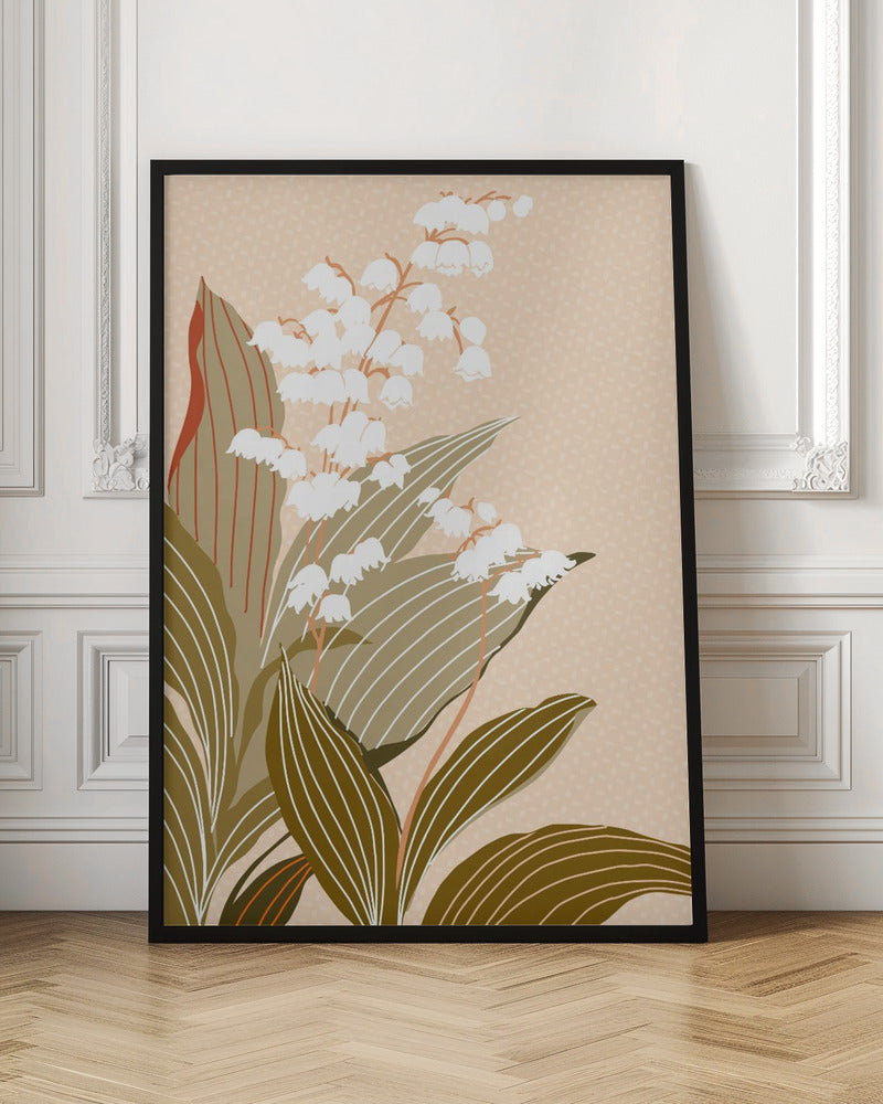 Big flowers Lily of the valley peach - Stretched Canvas, Poster or Fine Art Print I Heart Wall Art