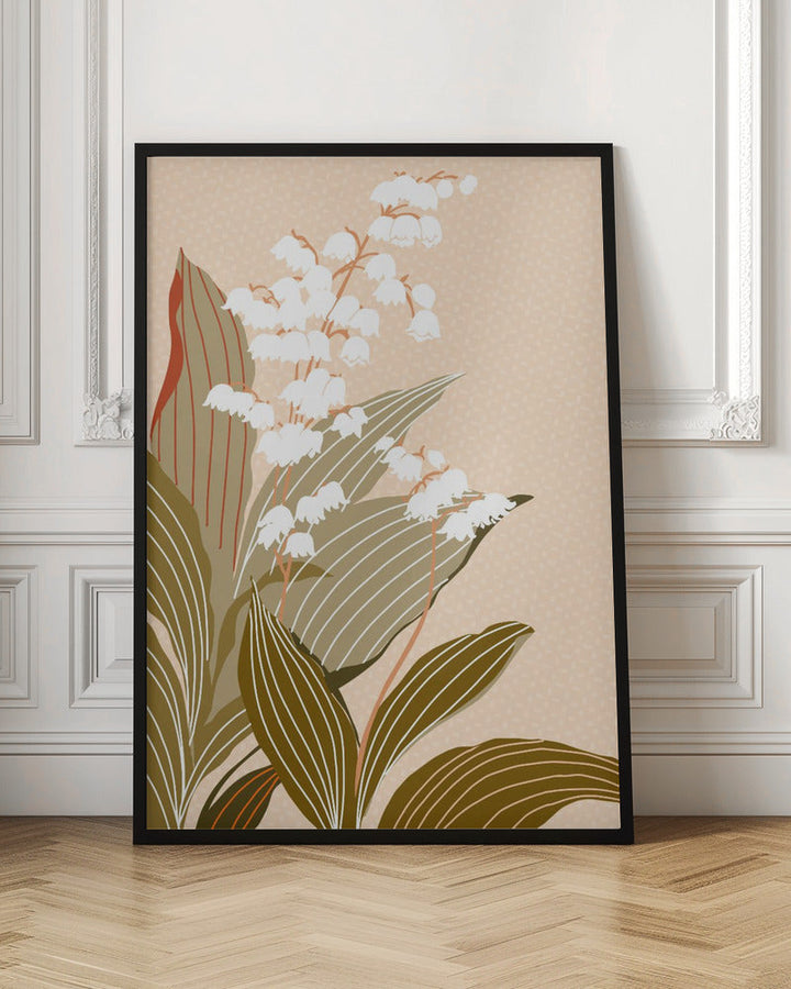 Big flowers Lily of the valley peach - Stretched Canvas, Poster or Fine Art Print I Heart Wall Art
