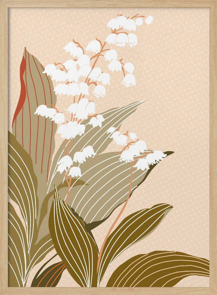 Big flowers Lily of the valley peach - Stretched Canvas, Poster or Fine Art Print I Heart Wall Art
