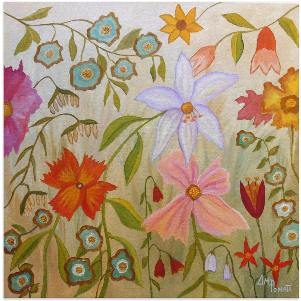 Big Time Spring - Square Stretched Canvas, Poster or Fine Art Print I Heart Wall Art