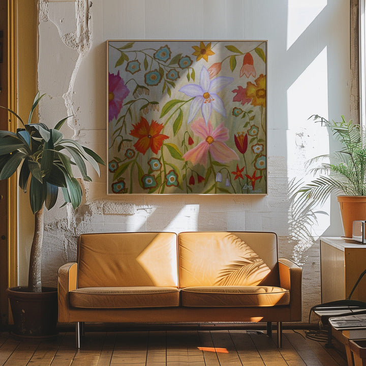 Big Time Spring - Square Stretched Canvas, Poster or Fine Art Print I Heart Wall Art