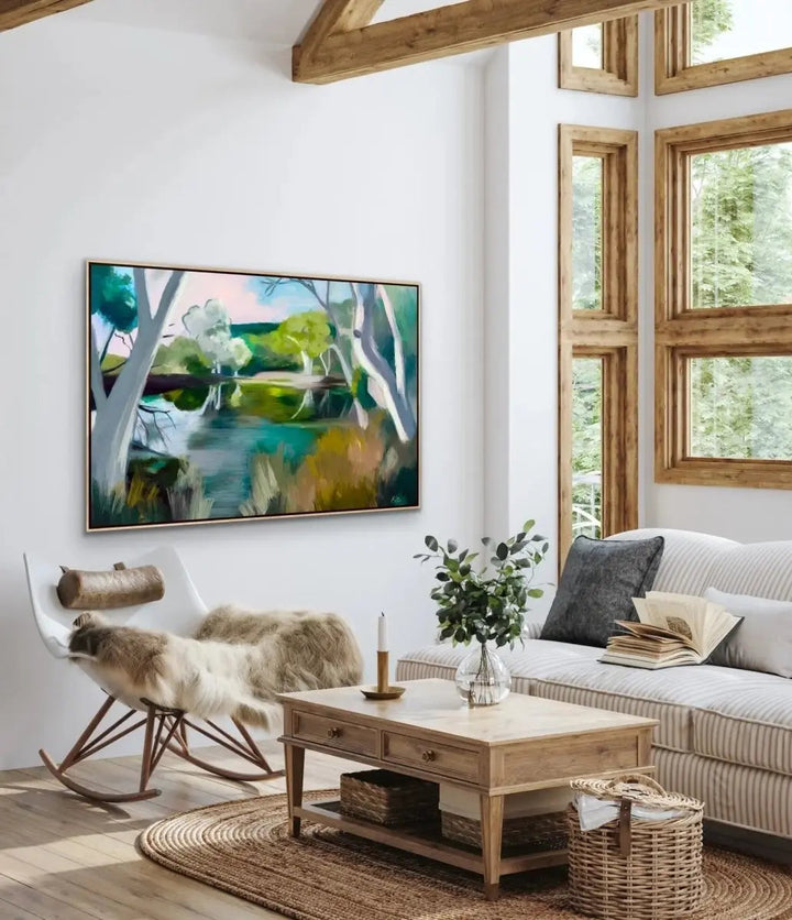 Billabong - Australian Landscape - Stretched Canvas Print or Framed Fine Art Print - Artwork - I Heart Wall Art - Poster Print, Canvas Print or Framed Art Print