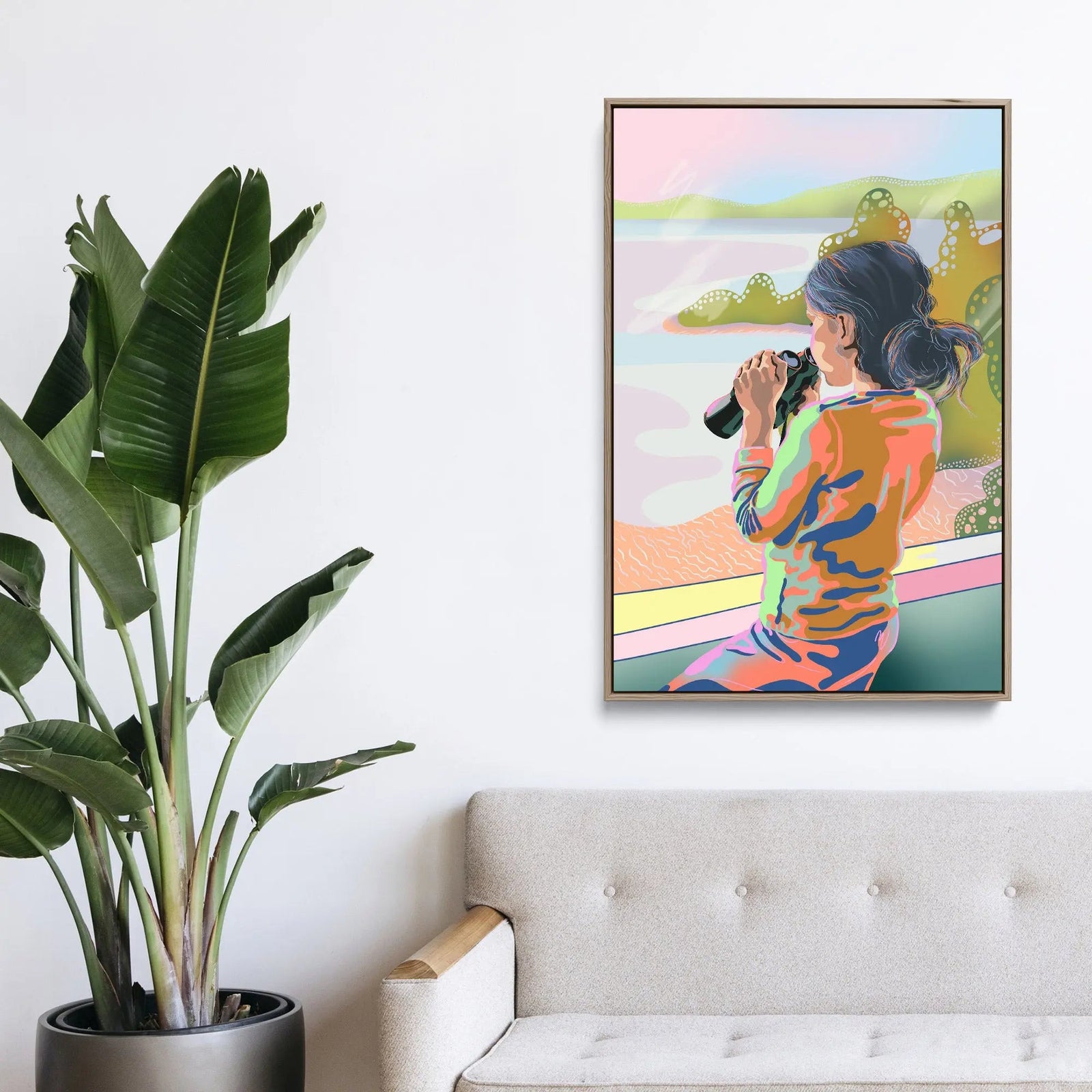 Binoculars By Unratio - Stretched Canvas Print or Framed Fine Art Print - Artwork I Heart Wall Art Australia 