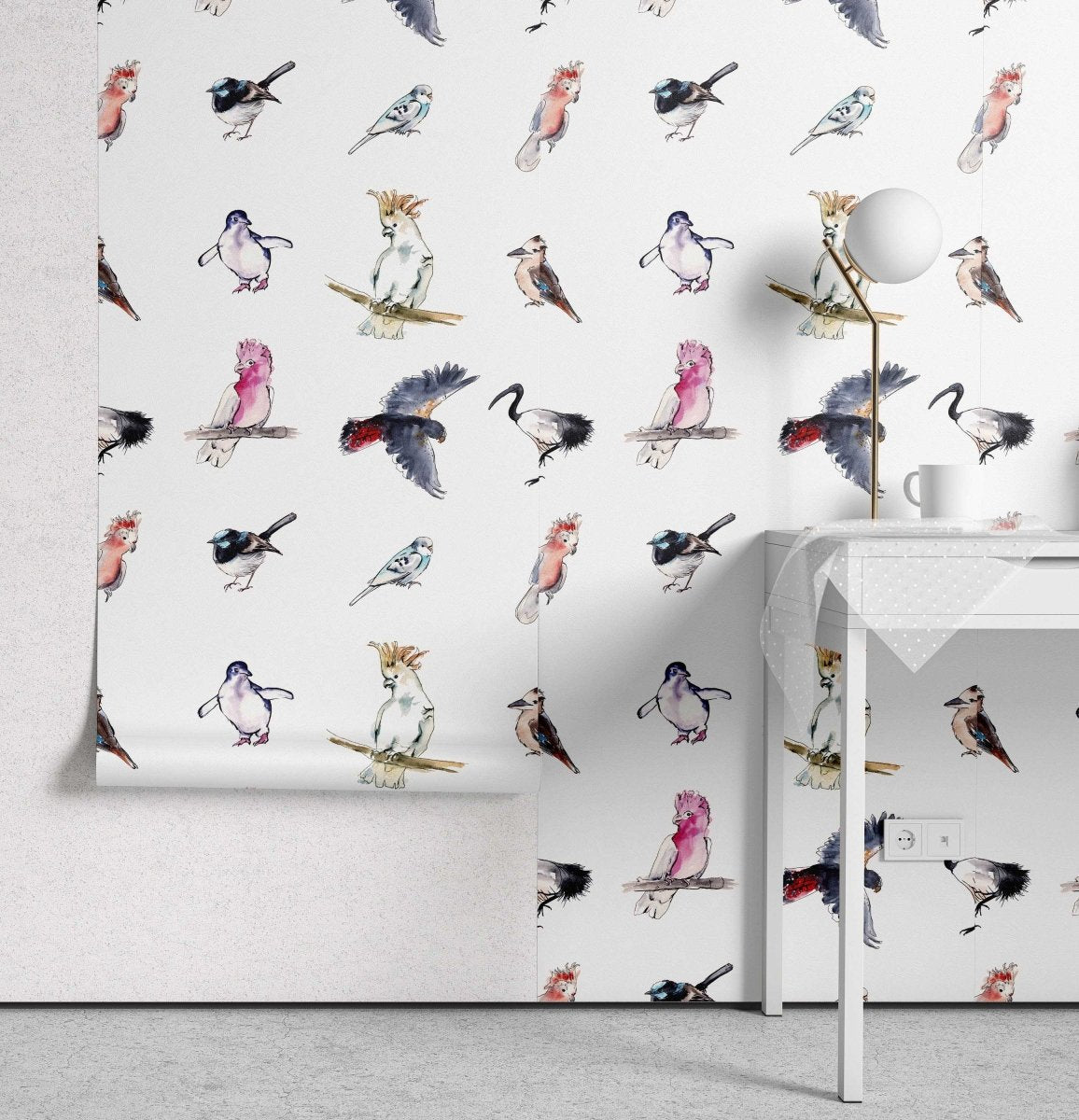 Bird Life Wallpaper - Native Australian Bird Wallpaper - I Heart Wall Art - Poster Print, Canvas Print or Framed Art Print