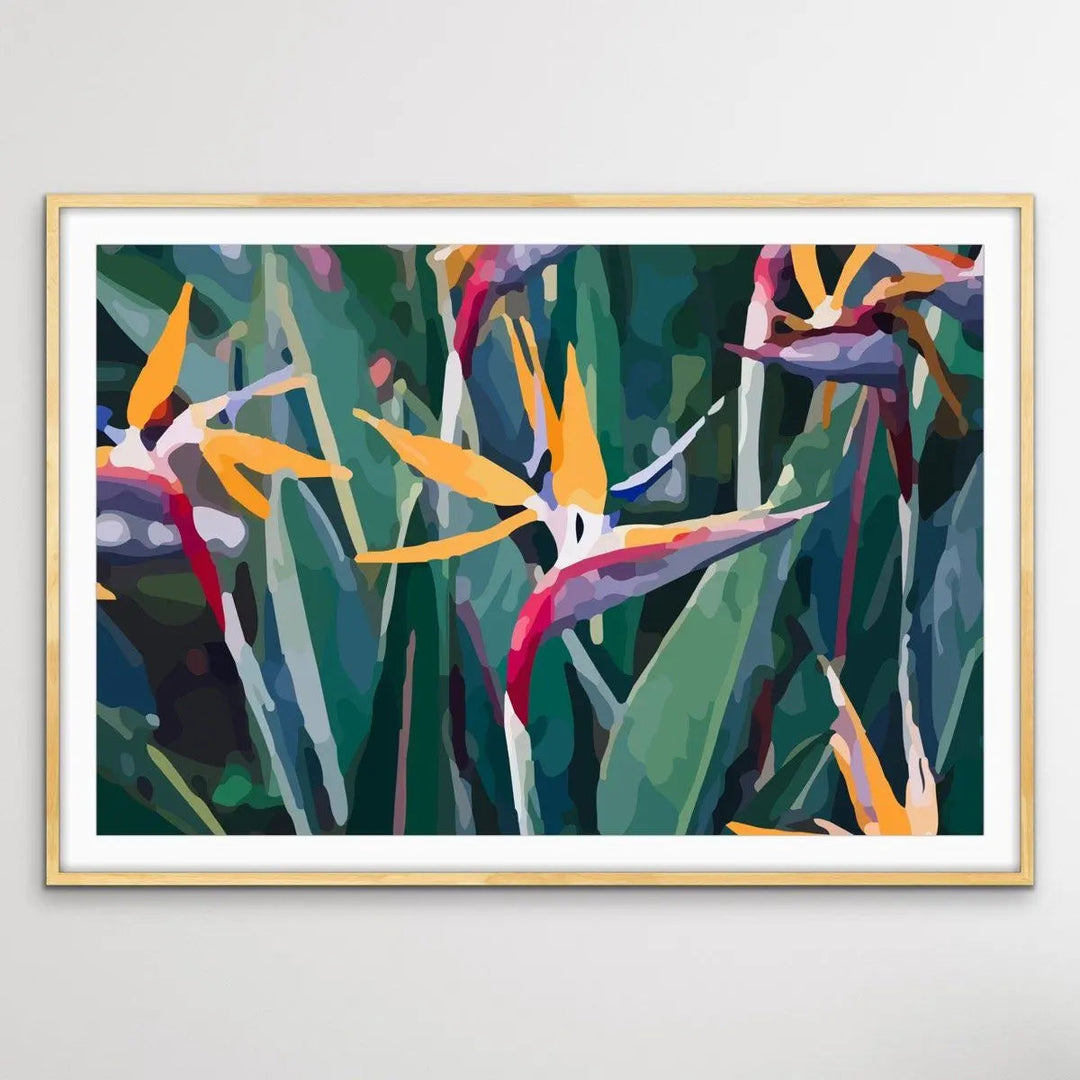 Bird Of Paradise (Strelitzia) - Colourful Floral Canvas or Art Print - I Heart Wall Art - Poster Print, Canvas Print or Framed Art Print