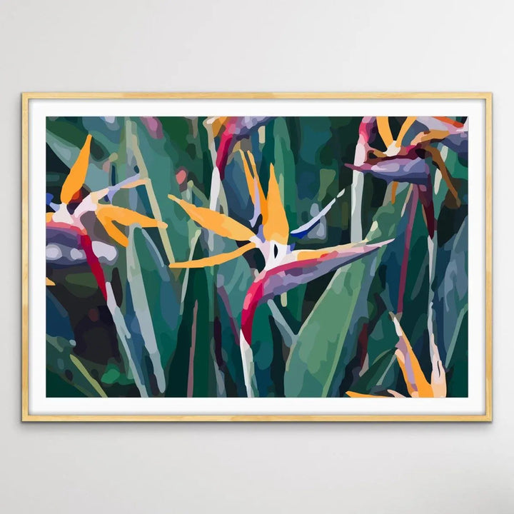 Bird Of Paradise (Strelitzia) - Colourful Floral Canvas or Art Print - I Heart Wall Art - Poster Print, Canvas Print or Framed Art Print